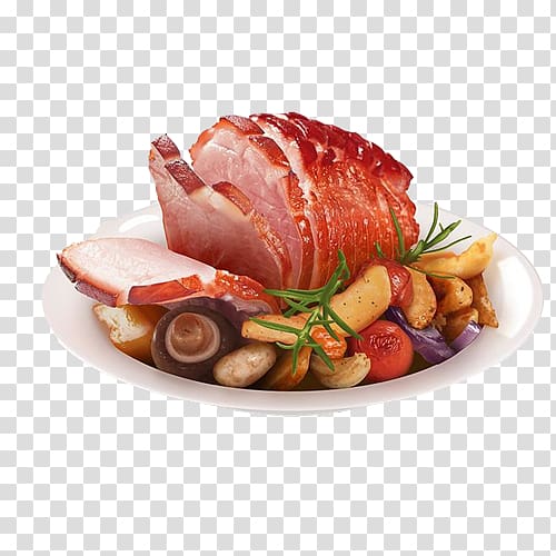 Christmas ham Steak Baked Ham Black Forest ham, Baked ham hand painting material transparent background PNG clipart