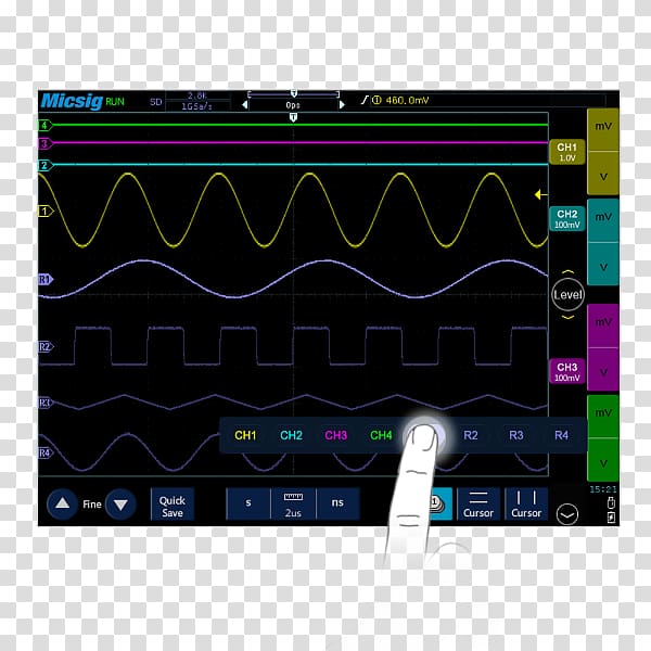 Oscilloscope Electronics Display device Bandwidth Sampling rate, gradient division line transparent background PNG clipart