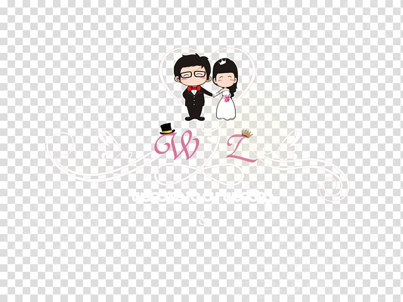 Vertebrate Logo Text Brand Illustration, Cartoon bride and groom logo transparent background PNG clipart