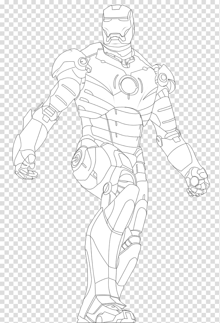 Line art Figure drawing Sketch, Iron Man drawing transparent background PNG clipart