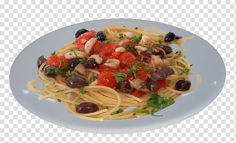 Spaghetti alla puttanesca Spaghetti alle vongole Taglierini Capellini Linguine, vegetable transparent background PNG clipart