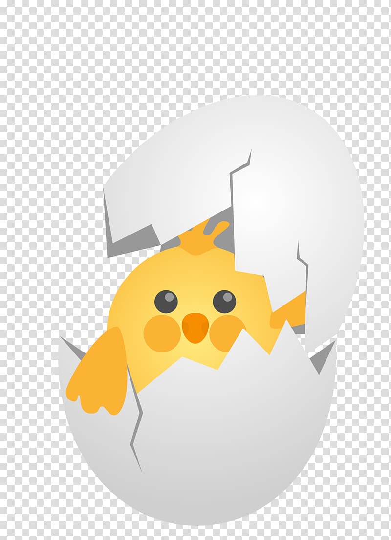 Chicken Cartoon Eggshell, yellow Easter broken shell bubble chicken transparent background PNG clipart