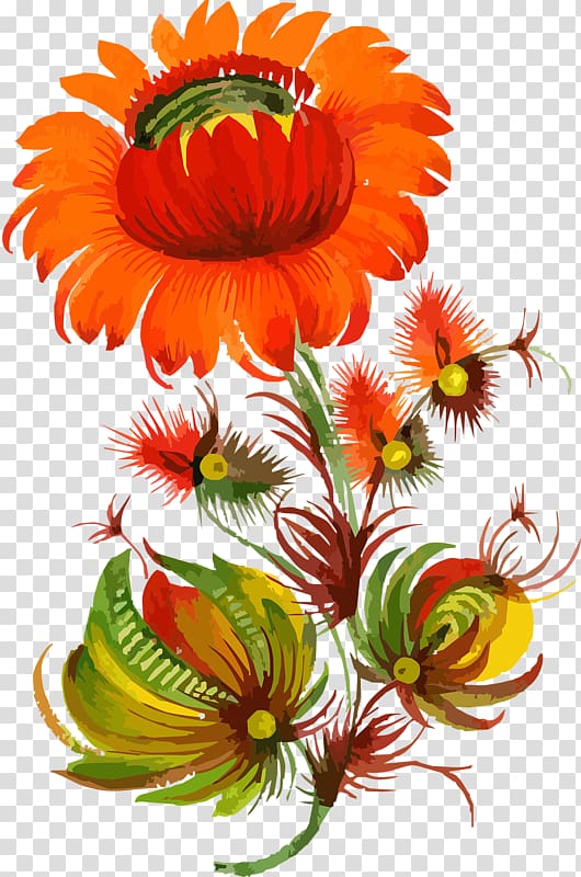 Petrykivka painting Floral design Folk art, painting transparent background PNG clipart
