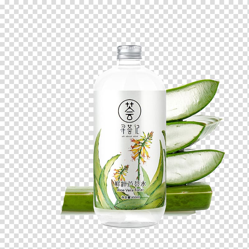 Aloe vera Lotion Gel Toner Skin, Fresh aloe vera juice bottle spray material transparent background PNG clipart