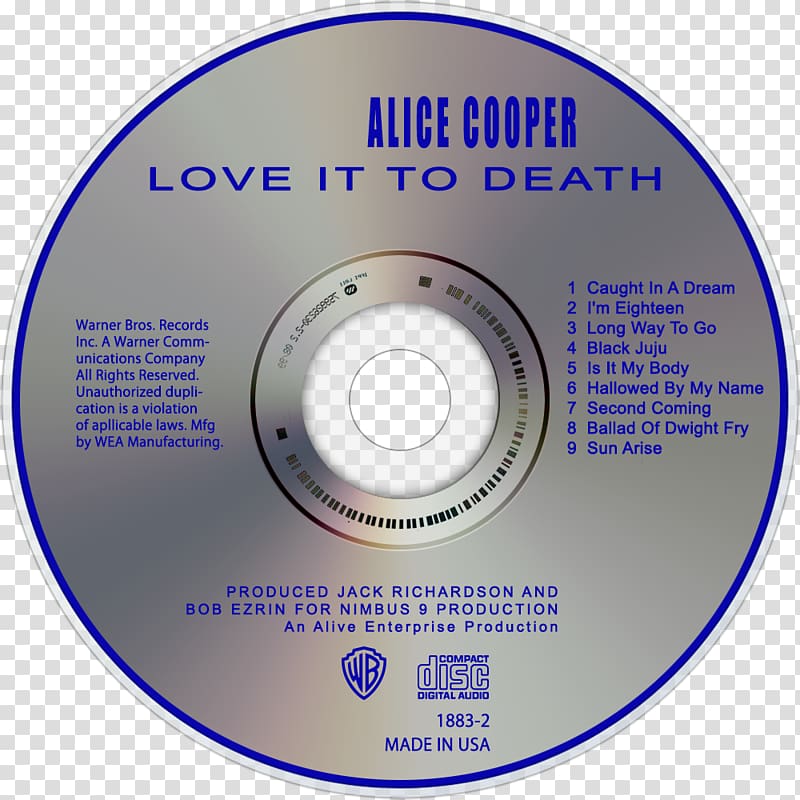 Compact disc Love It to Death Disk storage, Alice Cooper transparent background PNG clipart