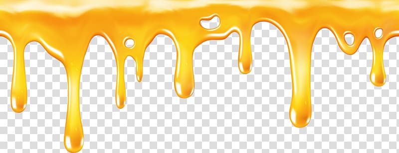 yellow liquid drip illustration, Bee Honeycomb , honey transparent background PNG clipart