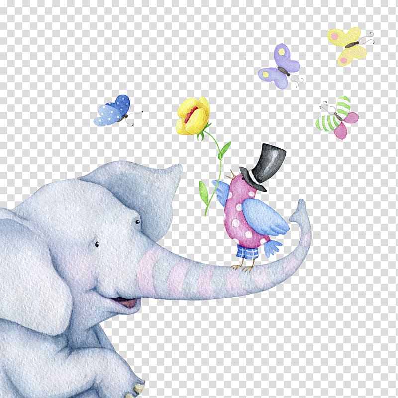 painted elephant transparent background PNG clipart