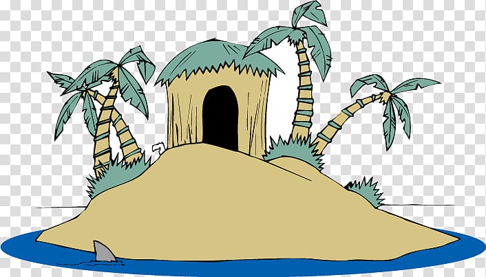 Nusa Lembongan Island Cartoon Illustration, coconut tree hut transparent background PNG clipart