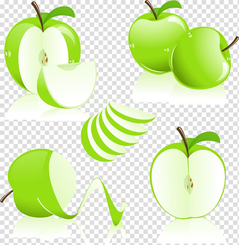 Apple Graphic design , painted green apple transparent background PNG clipart