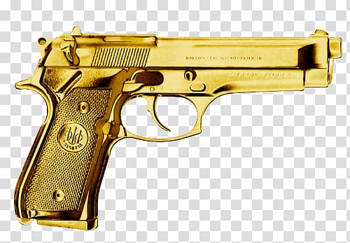golden pistol guns transparent background PNG clipart