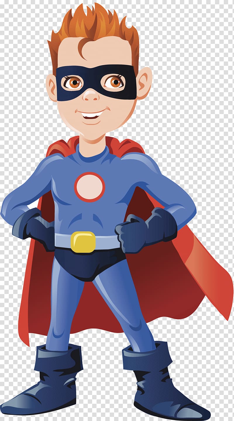 boy wearing blue suit and red cap , Clark Kent Superhero Superboy Drawing Illustration, Super hero comics transparent background PNG clipart