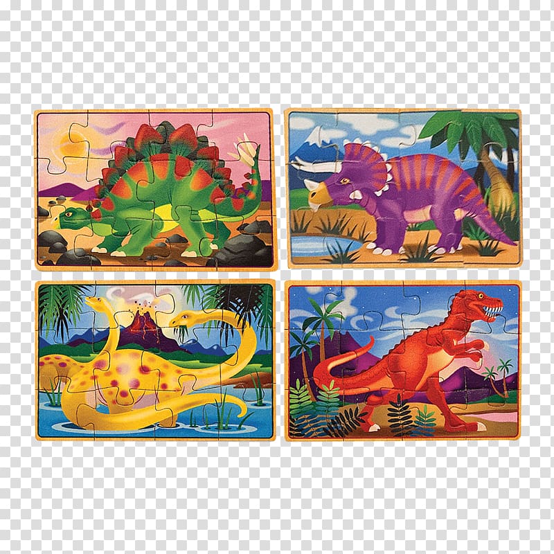 Melissa & Doug Dinosaurs 4-in-1 Wooden Jigsaw Puzzles in a Storage Box Melissa & Doug Dinosaurs 4-in-1 Wooden Jigsaw Puzzles in a Storage Box Toy, dinosaur transparent background PNG clipart
