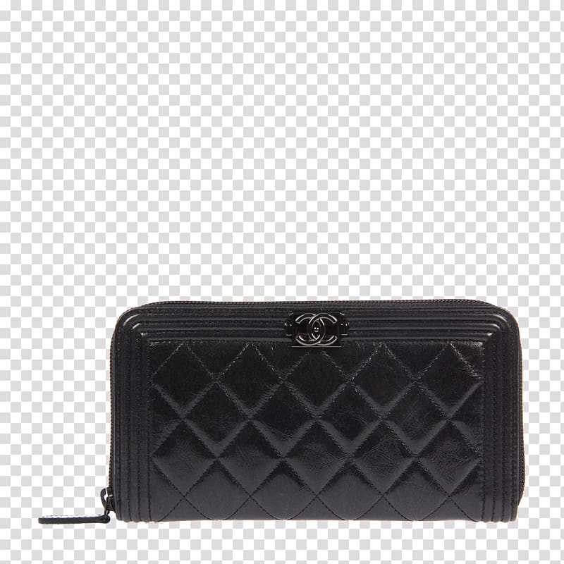 Handbag Leather Wallet Coin purse, Chanel black leather wallet transparent background PNG clipart