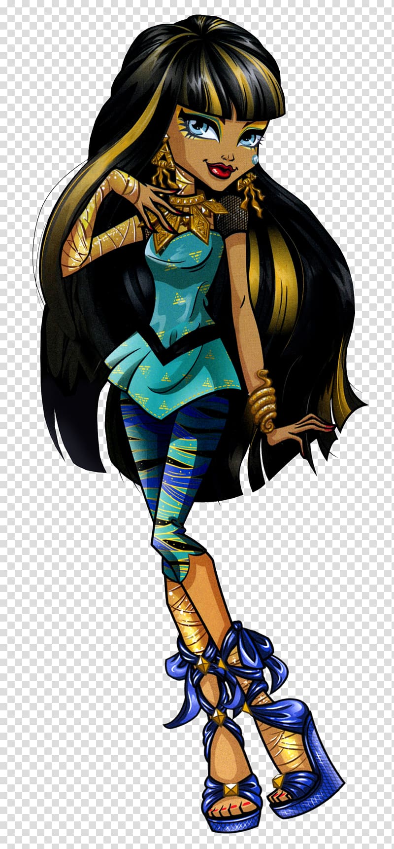 Cleo DeNile Monster High Cleo De Nile Clawdeen Wolf Frankie Stein, doll transparent background PNG clipart