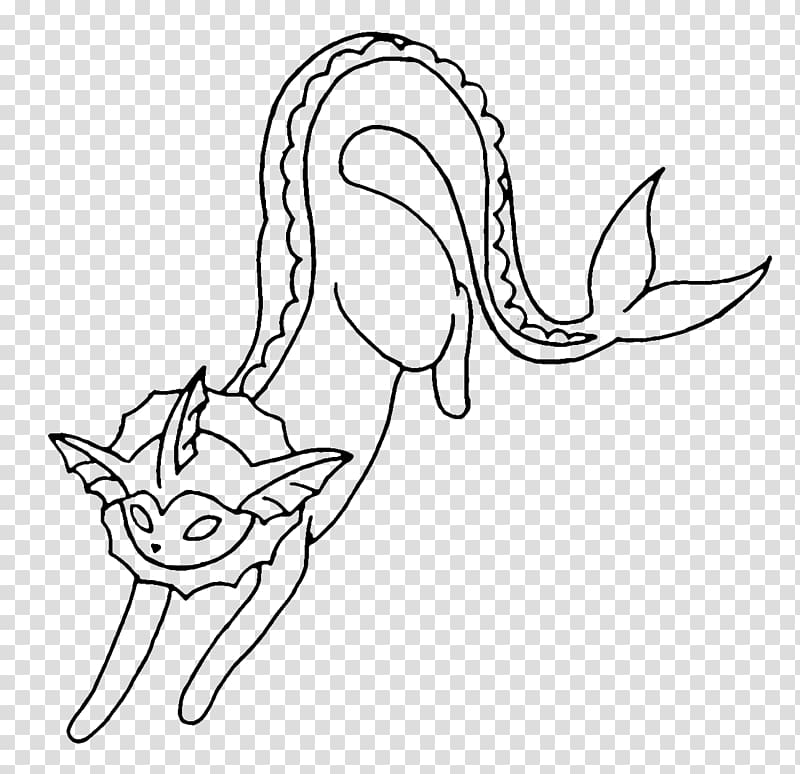 Line art Drawing Vaporeon Visual arts, Dancing Line transparent background PNG clipart