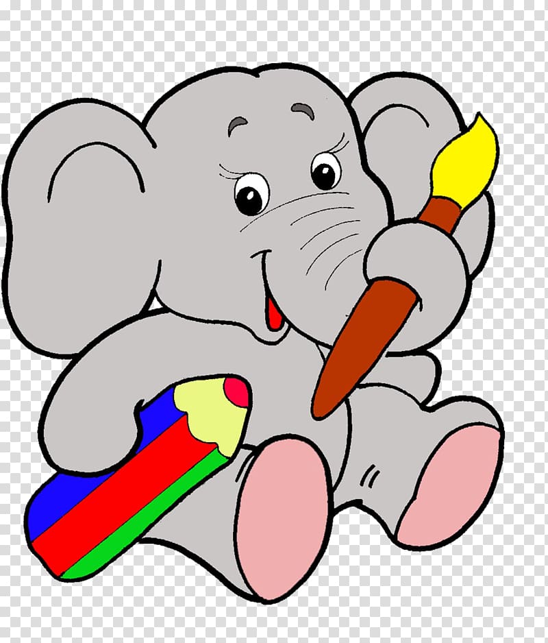 Coloring book Child African elephant Asian elephant, child transparent background PNG clipart