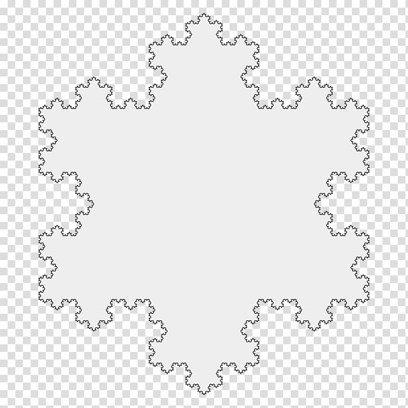 Koch snowflake Fractal Iteration Curve, Snowflake transparent background PNG clipart
