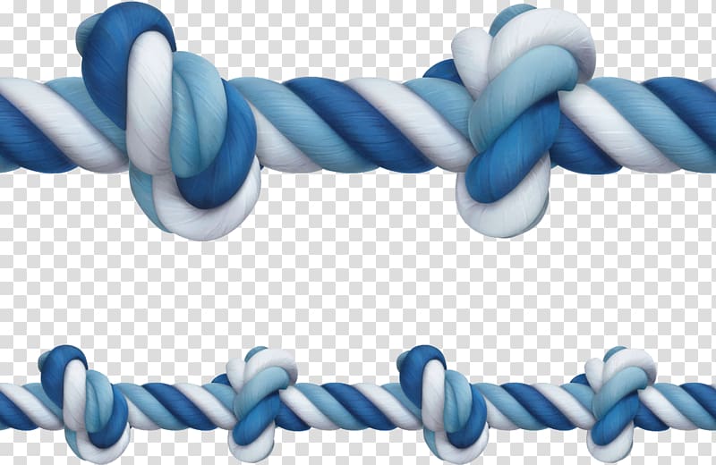 Rope Knot Illustration, Blue and white striped rope transparent background PNG clipart
