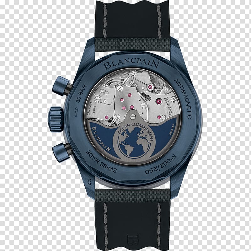 Watch Flyback chronograph Blancpain Fifty Fathoms, watch transparent background PNG clipart