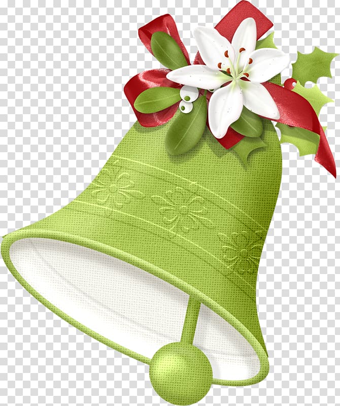 Candy cane Christmas decoration Bell , Christmas bell decoration transparent background PNG clipart