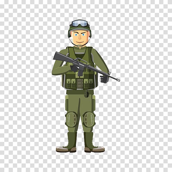 Soldier Military Weapon Army, Soldiers armed with guns transparent background PNG clipart