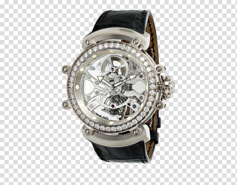 Watch Bulgari Jewellery Horology Movement, Bvlgari hollow mechanical watches Silver watches male table transparent background PNG clipart