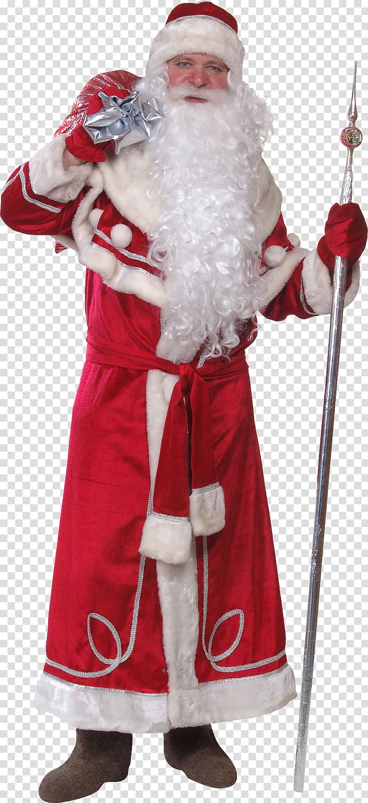 Ded Moroz Santa Claus Snegurochka grandfather Christmas ornament, santa claus transparent background PNG clipart