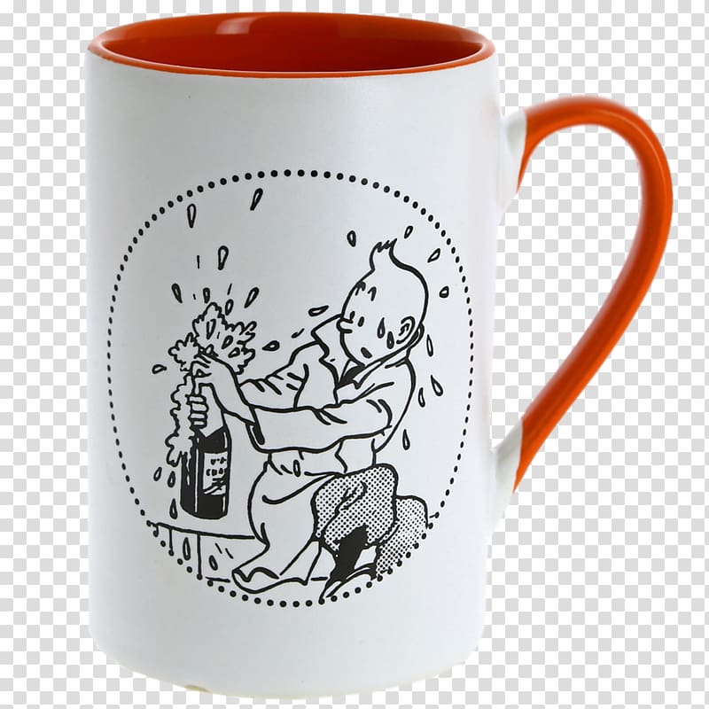 Snowy The Crab with the Golden Claws Tintin in the Congo Coffee cup Tintin in the Land of the Soviets, mug transparent background PNG clipart