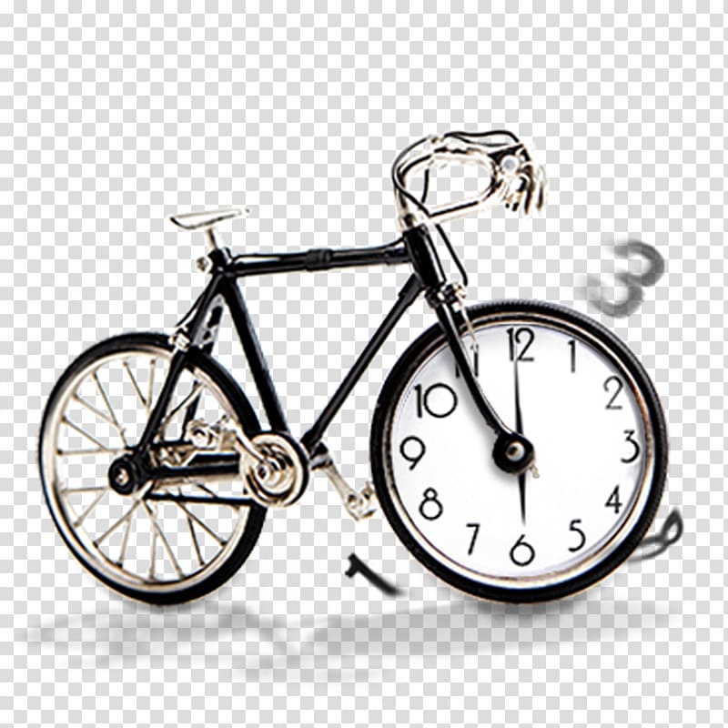 Single-speed bicycle Disc brake Fixed-gear bicycle, Rolling time transparent background PNG clipart