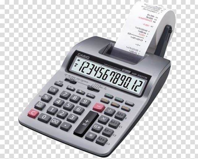 Casio HR-100TM Calculator Printing Office Depot, calculator transparent background PNG clipart