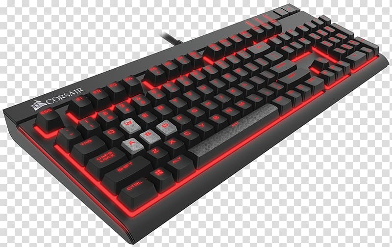 Computer keyboard Corsair Gaming STRAFE Gaming keypad Cherry Backlight, cherry transparent background PNG clipart
