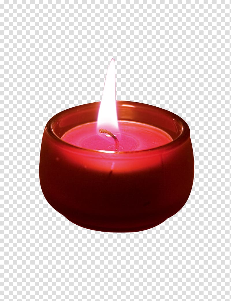 Light Candle Wax, Small red candle transparent background PNG clipart