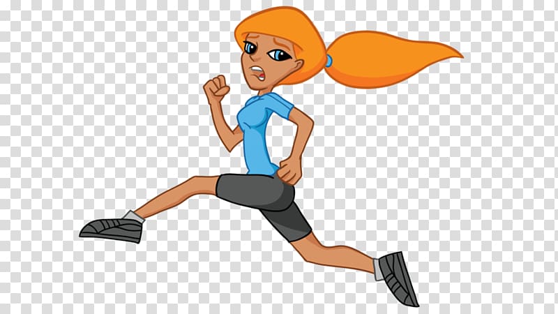 Running Cartoon Girl , Cartoon Running transparent background PNG clipart