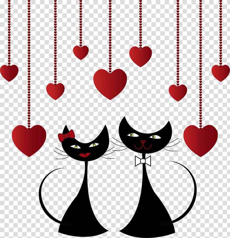 Kitten Black cat Valentine's Day Singapura cat, kitten transparent background PNG clipart