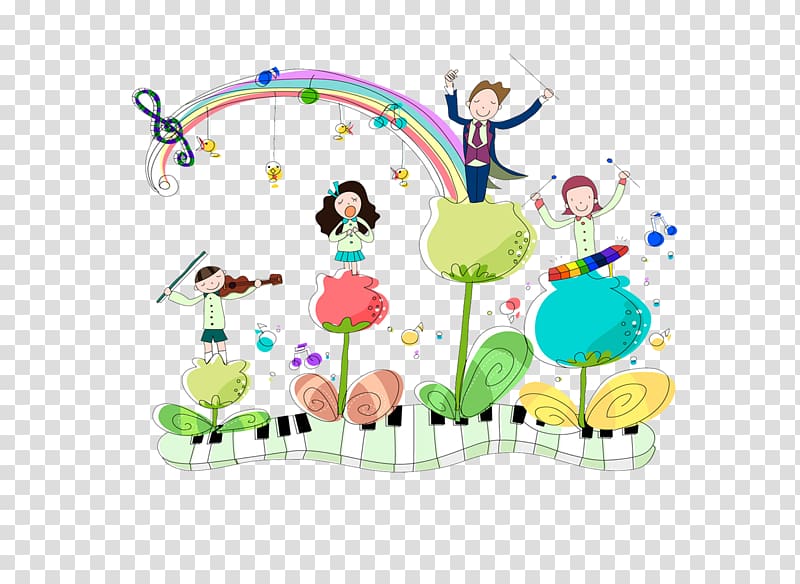 Music party kids transparent background PNG clipart