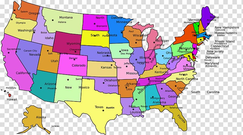 United States U.S. state Map collection Capital city, both teams transparent background PNG clipart
