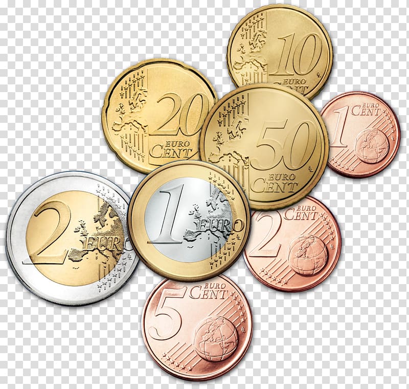 European Union Euro coins 1 euro coin, euro transparent background PNG clipart