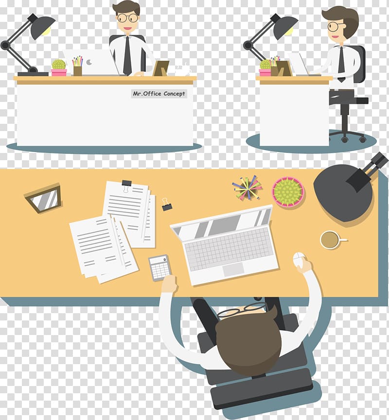 Office Desk, Work day transparent background PNG clipart
