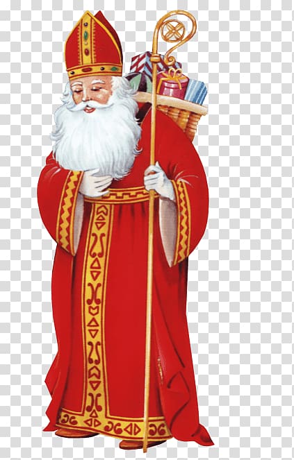 Santa Claus Myra Saint Nicholas Day, Cartoon Bishop transparent background PNG clipart