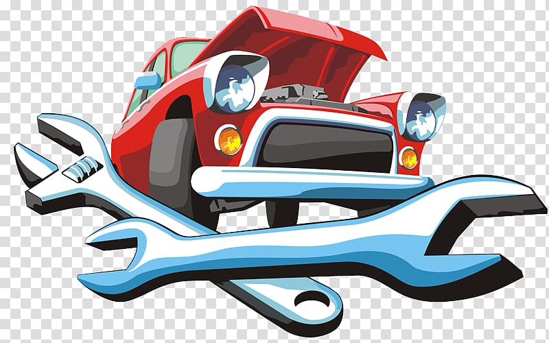 red car illustration, Car Automobile repair shop Auto mechanic Motor Vehicle Service , Cars & Wrench transparent background PNG clipart