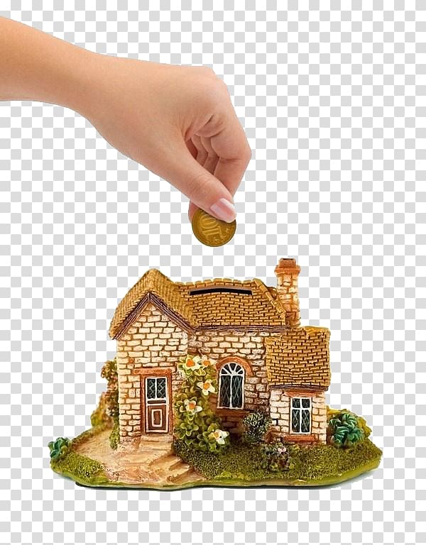 Computer mouse Mortgage loan Financial services Finance, Holding gold piggy bank to serve transparent background PNG clipart
