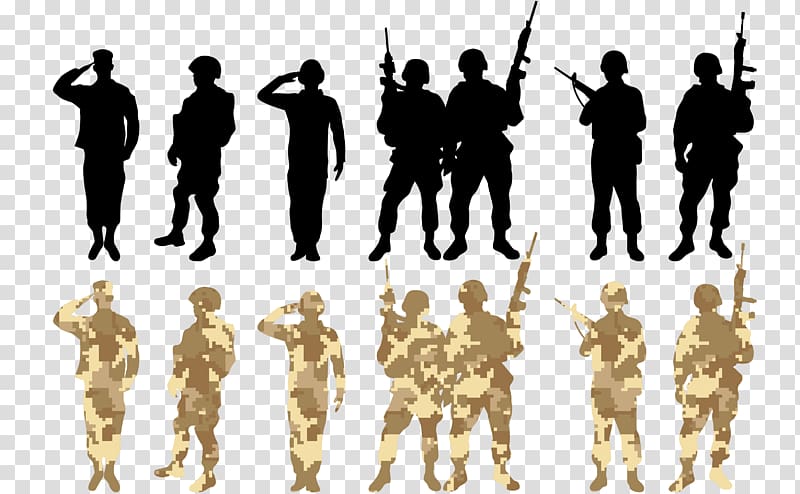 black and brown camouflage military men illustration, Soldier Salute Army, soldier transparent background PNG clipart