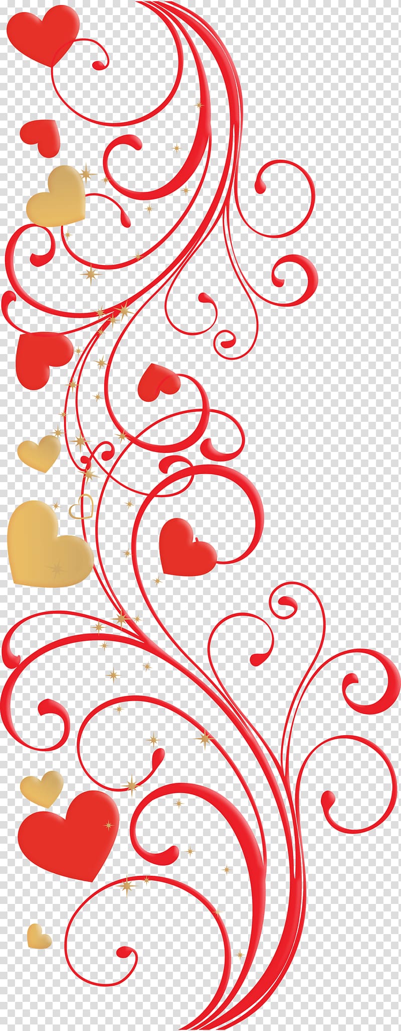 yellow and red heart , Ornament Drawing Love, swirls transparent background PNG clipart