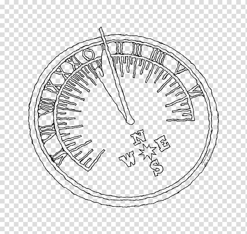 Make a Sundial Line art Drawing Template, others transparent background PNG clipart