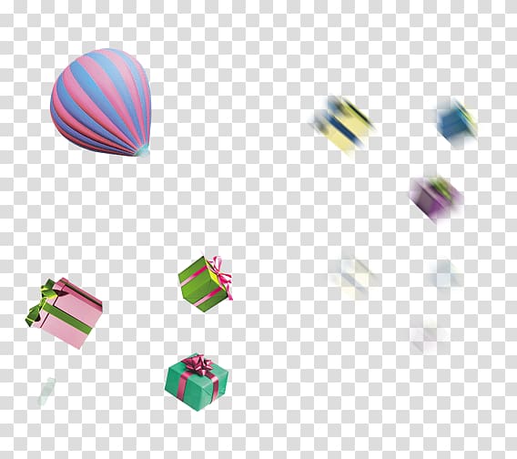 Paper Gift Hot air balloon, Colorful gift transparent background PNG clipart