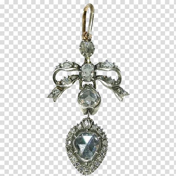 Locket Cross Diamond cut Earring Georgian era, Jewellery transparent background PNG clipart