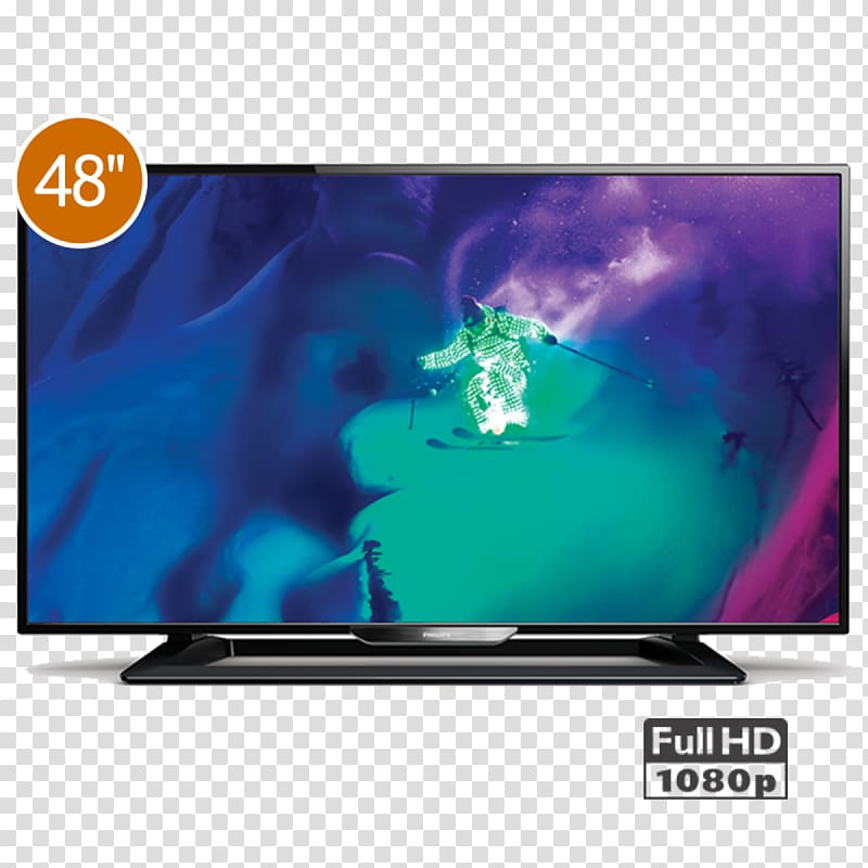 LED-backlit LCD LCD television Philips 1080p, Television LED transparent background PNG clipart