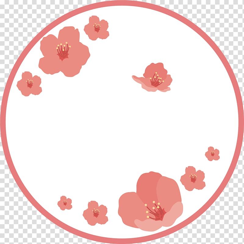 Japan Euclidean Label Cherry blossom, Simple cherry label transparent background PNG clipart