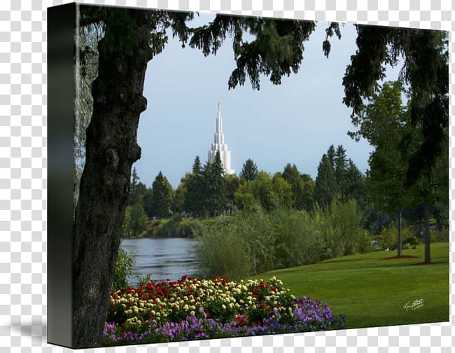 Idaho Falls Idaho Temple Botanical garden Gallery wrap Pond Park, park transparent background PNG clipart