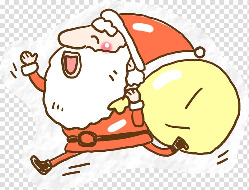 Run Santa Claus Santa Claus Free!!! Christmas, Hand-painted cartoon Santa Claus creative transparent background PNG clipart